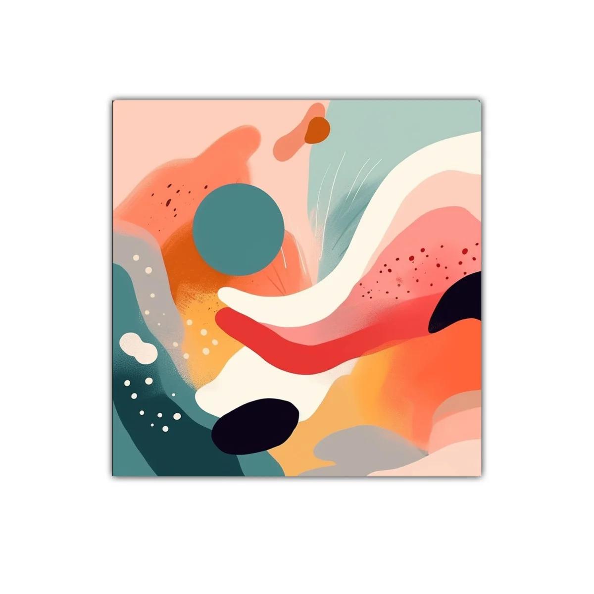 Composición abstracta con formas orgánicas y colores cálidos