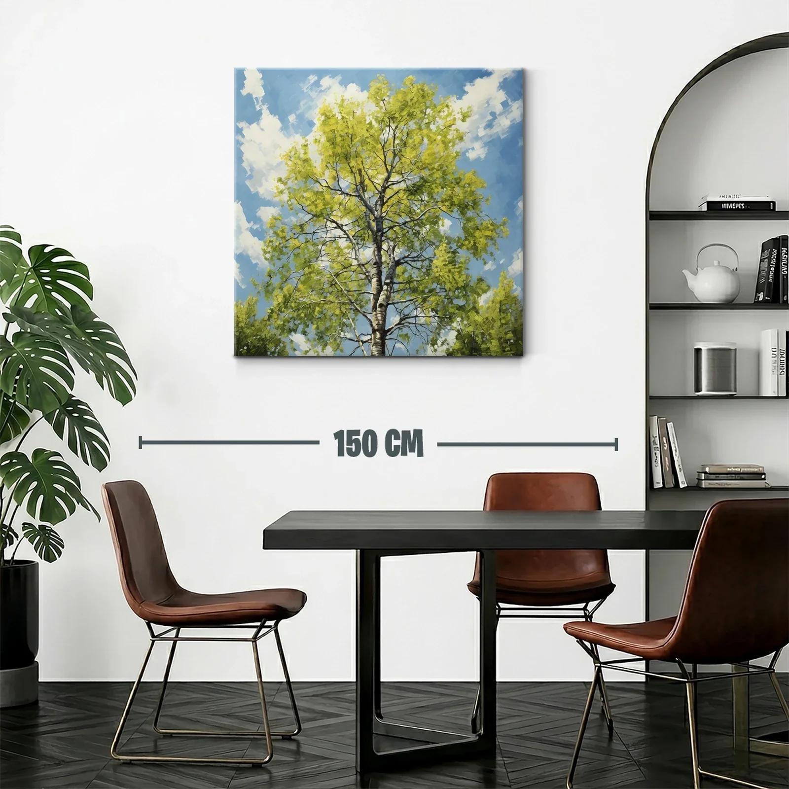 Cuadro de árbol con follaje verde bajo cielo azul claro — miniatura 2