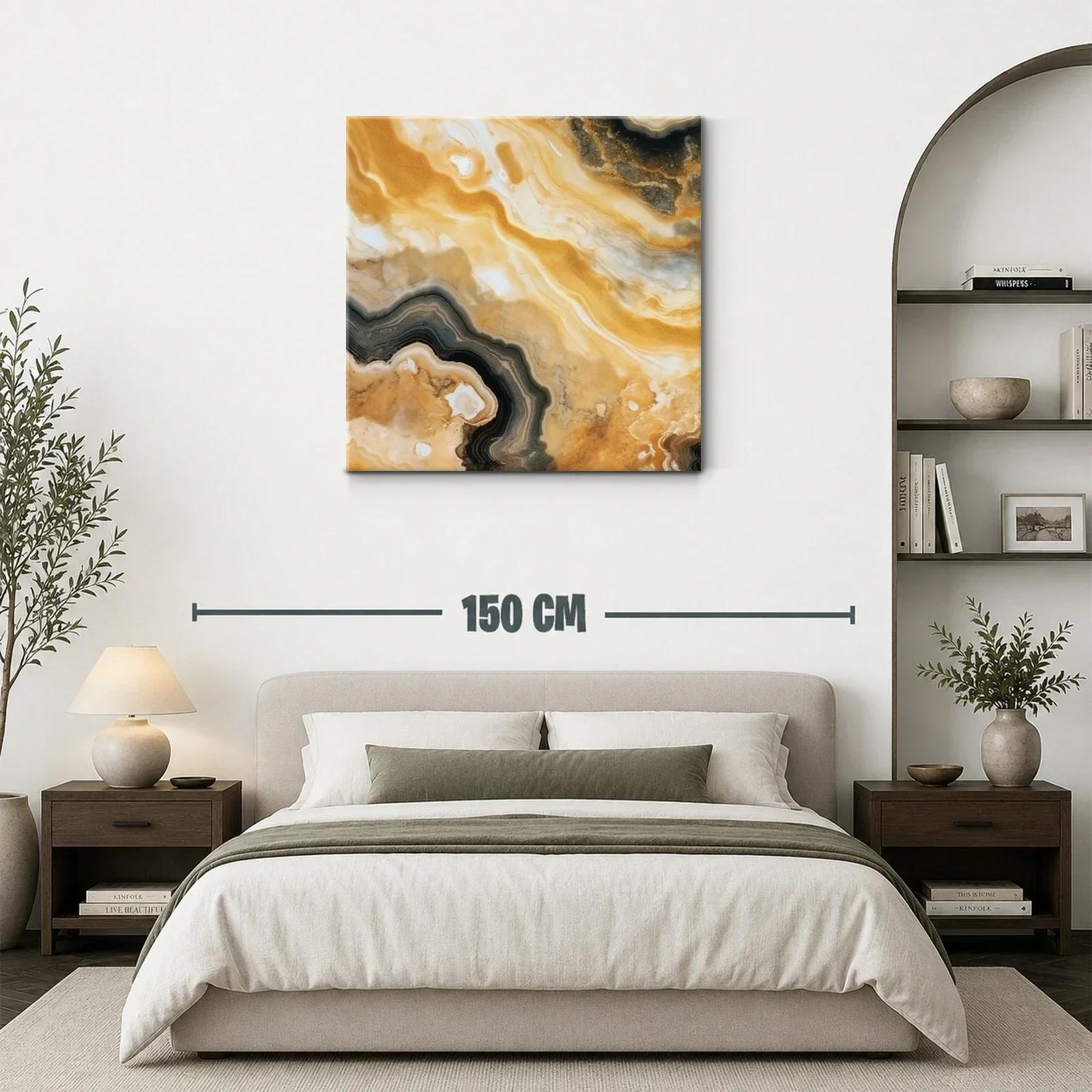 Arte abstracto con tonos cálidos y terrosos para interiores modernos — miniatura 3