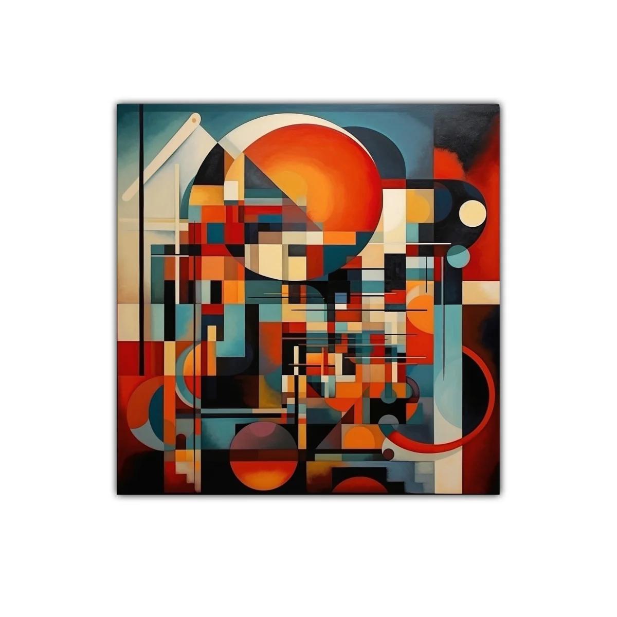 Composición abstracta vibrante con círculos y líneas geométricas — imagen principal