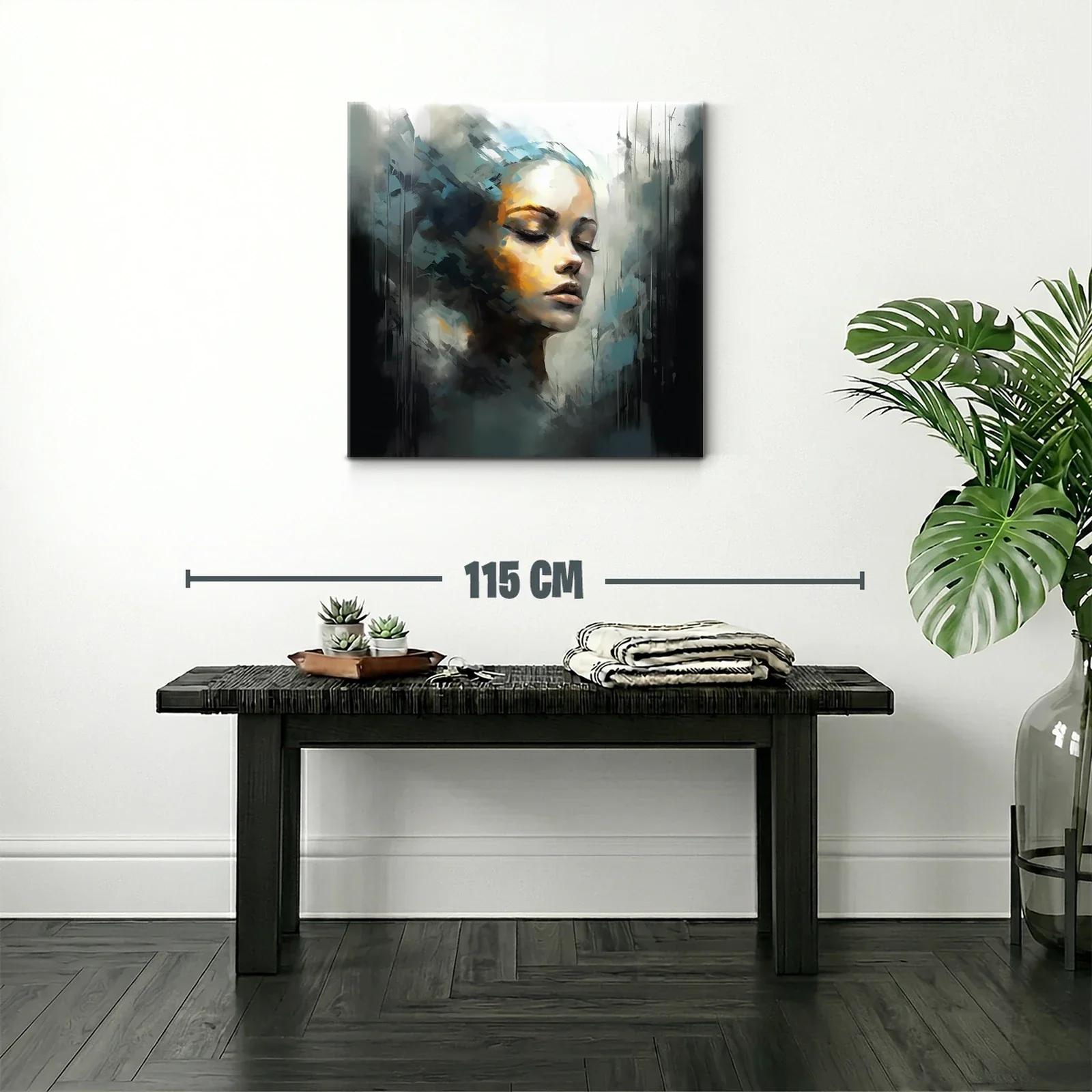 Rostro femenino en calma con tonos suaves y contrastes sutiles — miniatura 2