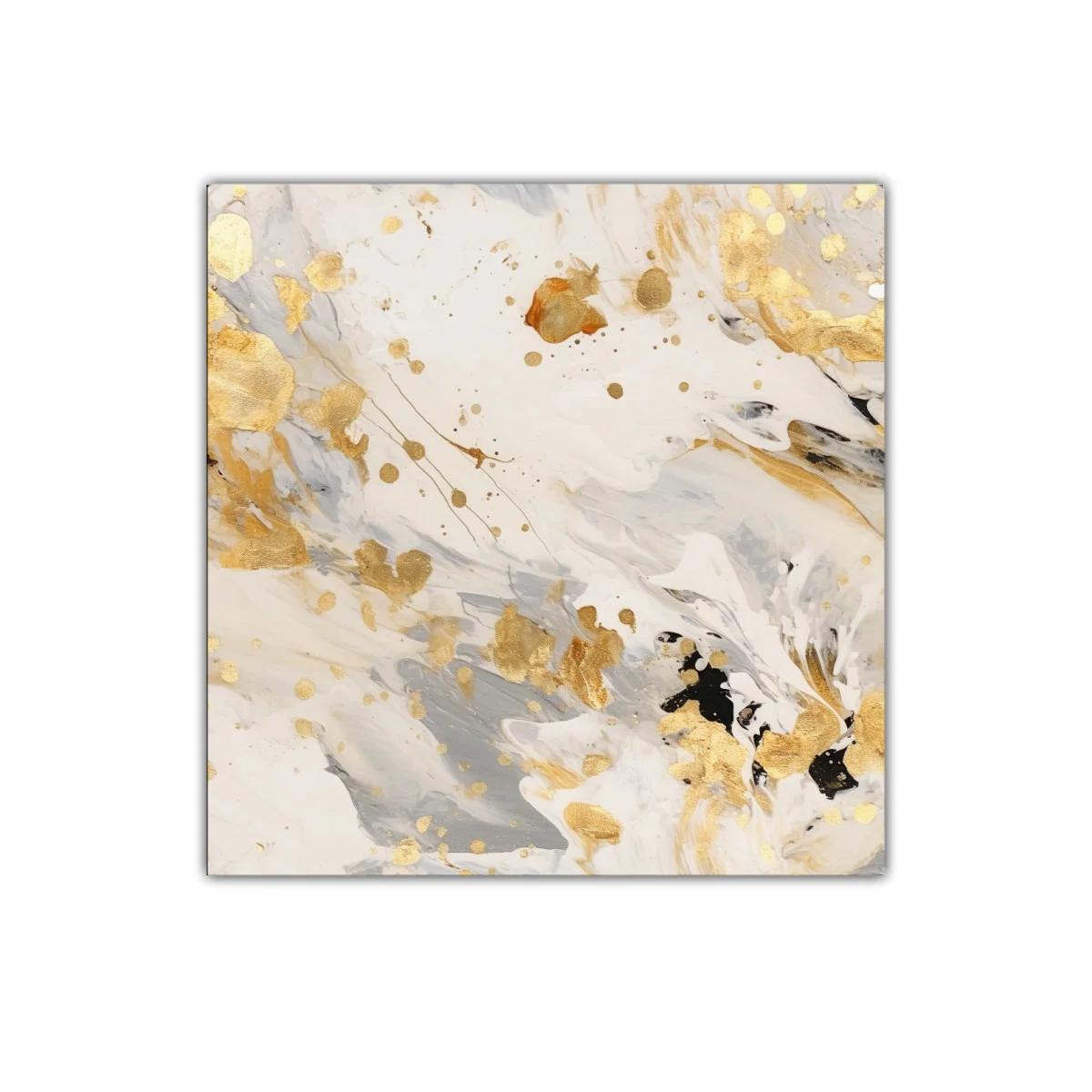Cuadro abstracto con toques dorados y paleta neutra elegante — imagen principal