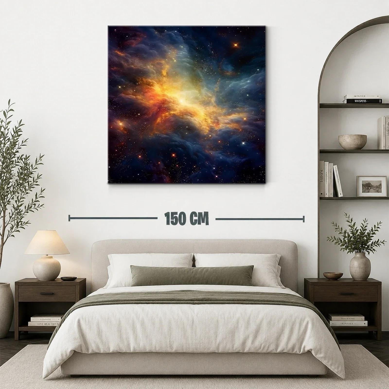 Cielo estrellado con nebulosa en tonos cálidos y fríos — miniatura 3