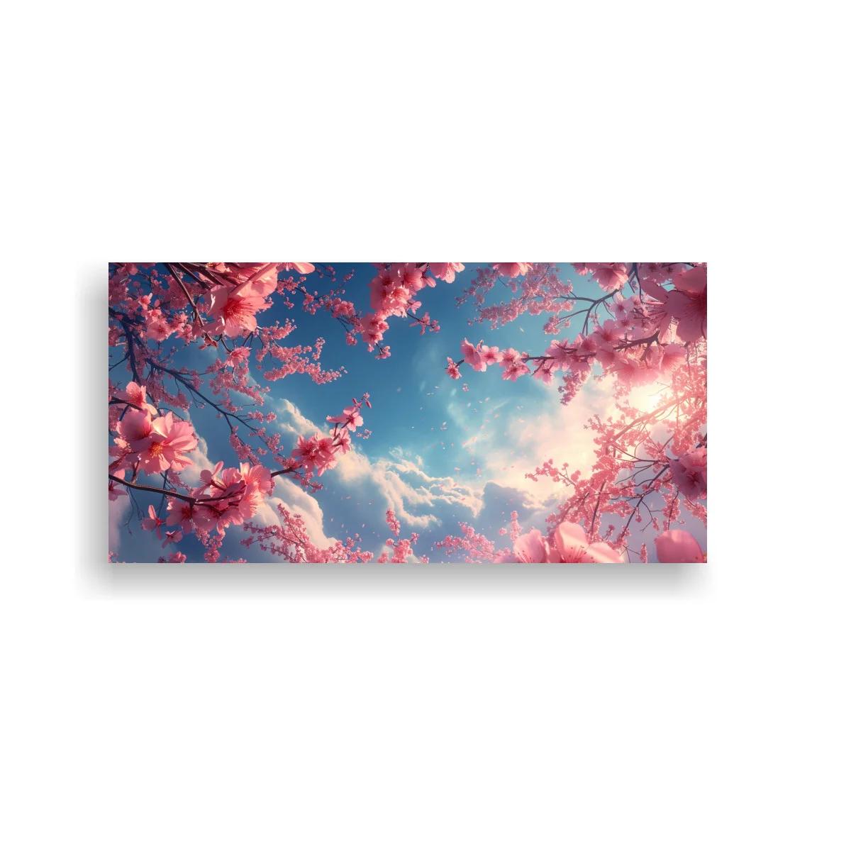 Cuadro flores de cerezo con cielo luminoso