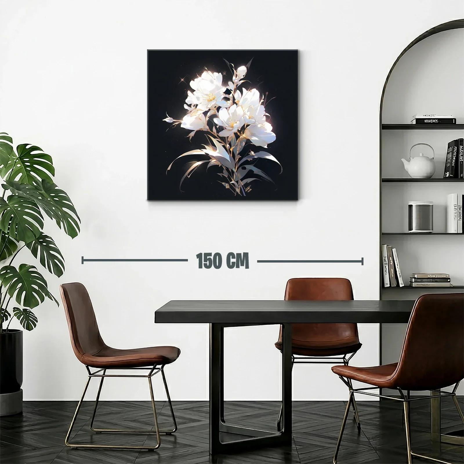 Elegancia de flores blancas sobre fondo oscuro — miniatura 2