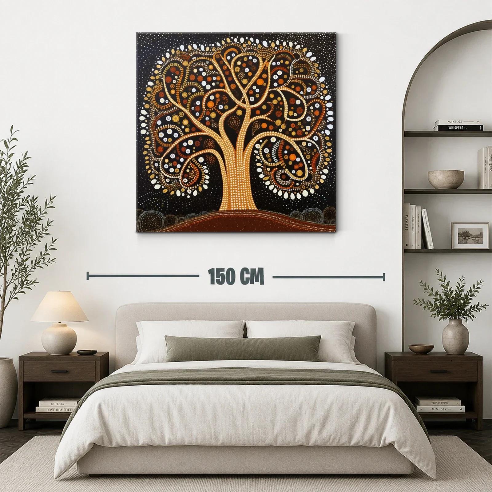 Árbol con patrones de puntos en tonos tierra y negro — miniatura 3