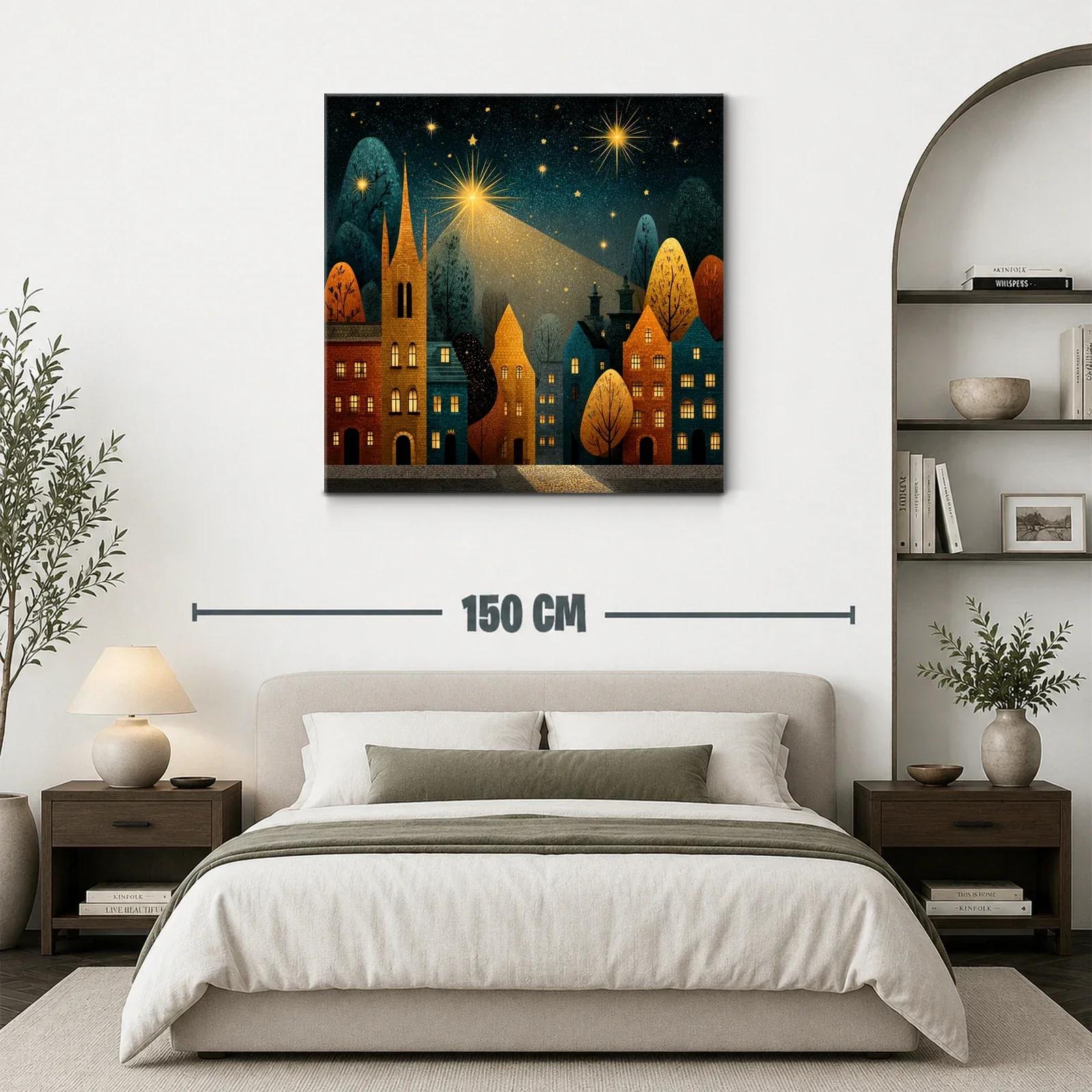 Pueblo encantado bajo un cielo estrellado y luminoso — miniatura 3