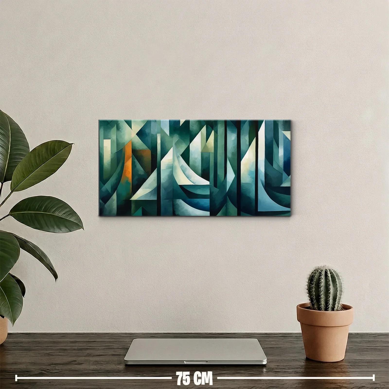 Cuadro veleros abstractos con círculos luminosos — miniatura 2