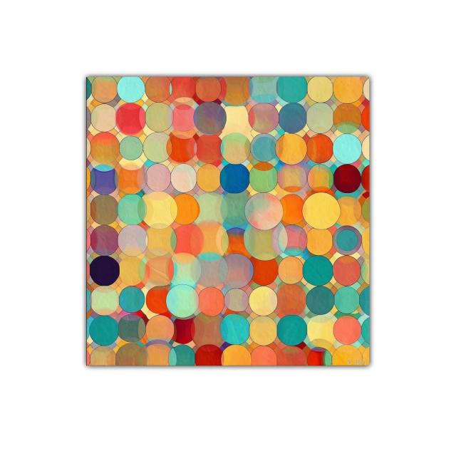 Cuadro decorativo con patrón de círculos coloridos vibrantes