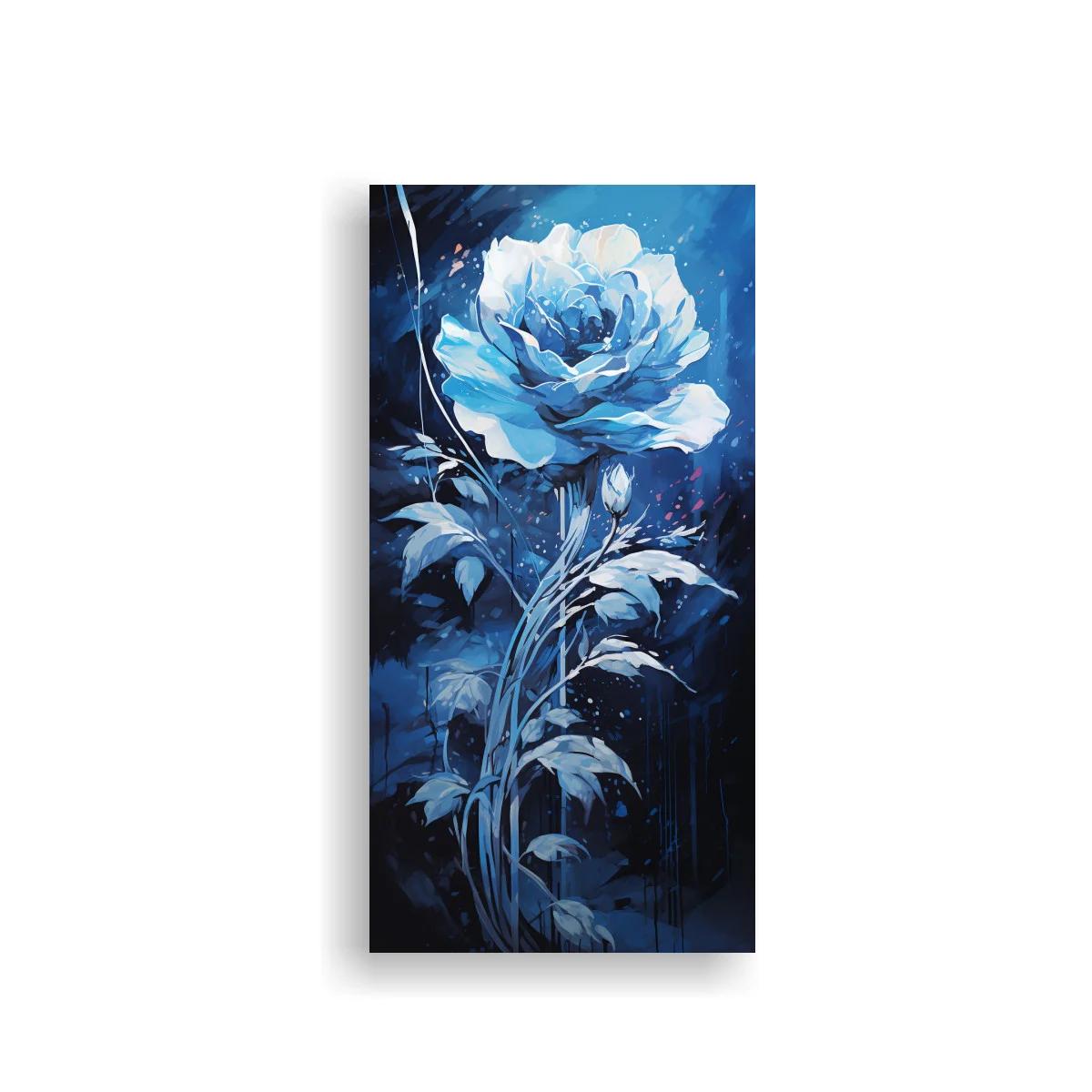 Cuadro rosa azul con capullo y salpicaduras — imagen principal