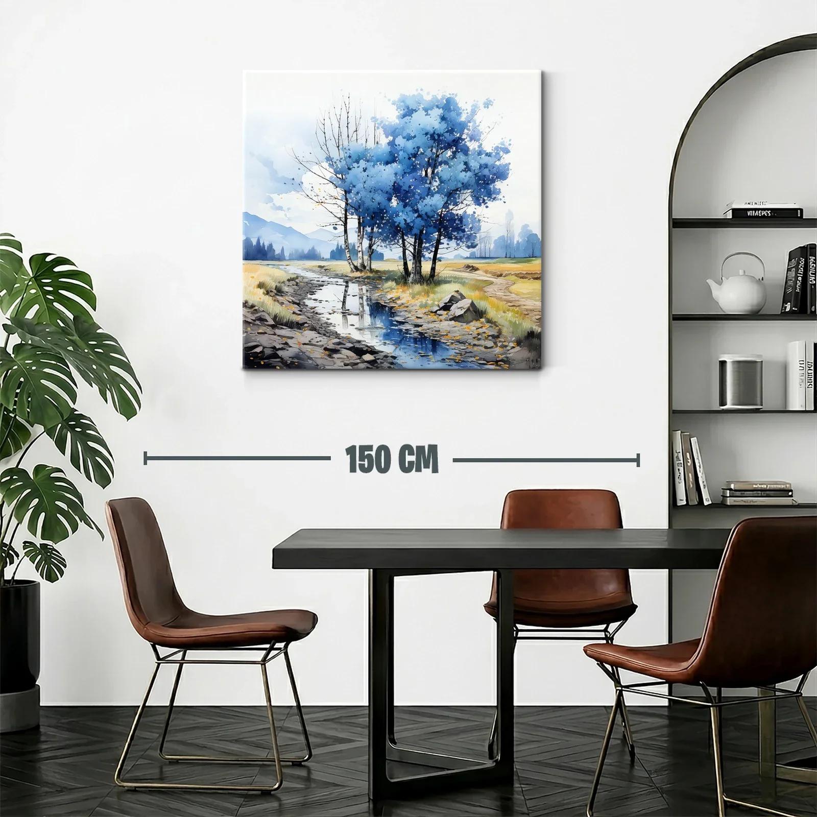 Paisaje sereno con árboles azules junto al riachuelo — miniatura 2