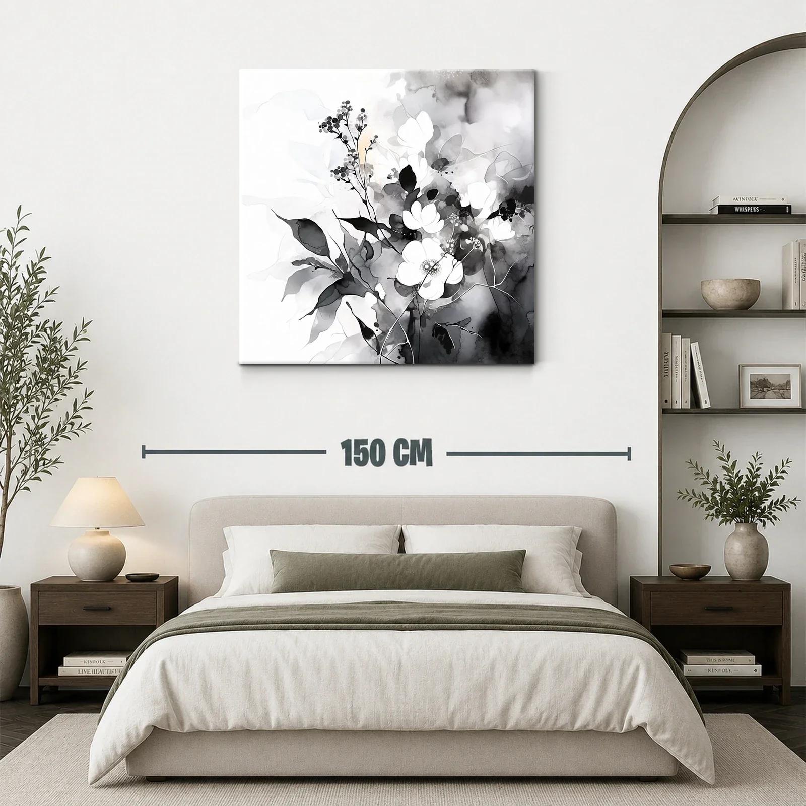 Arte floral en tonos suaves en blanco y negro — miniatura 3