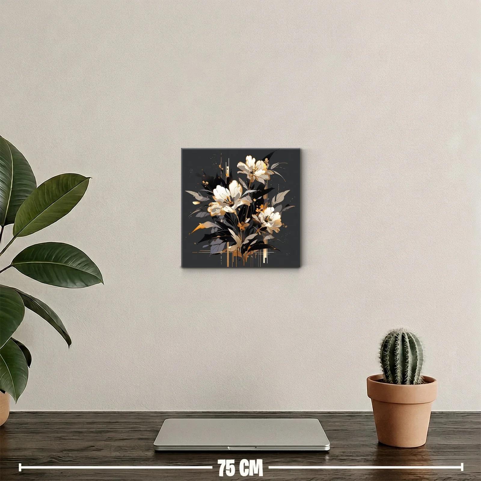Elegancia florar en tonos dorados y negros sofisticados — miniatura 2