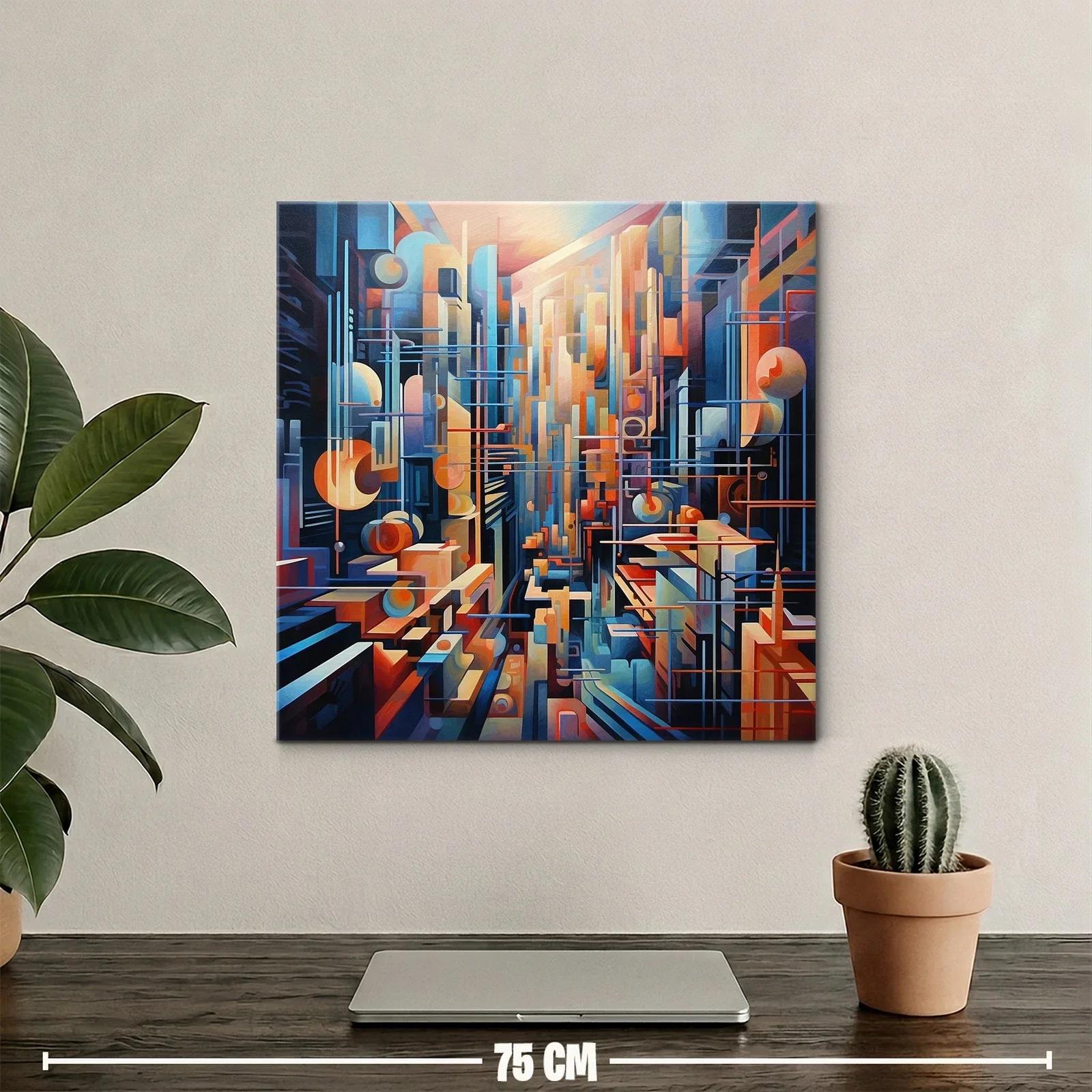 Composición urbana con formas geométricas y líneas dinámicas — miniatura 2