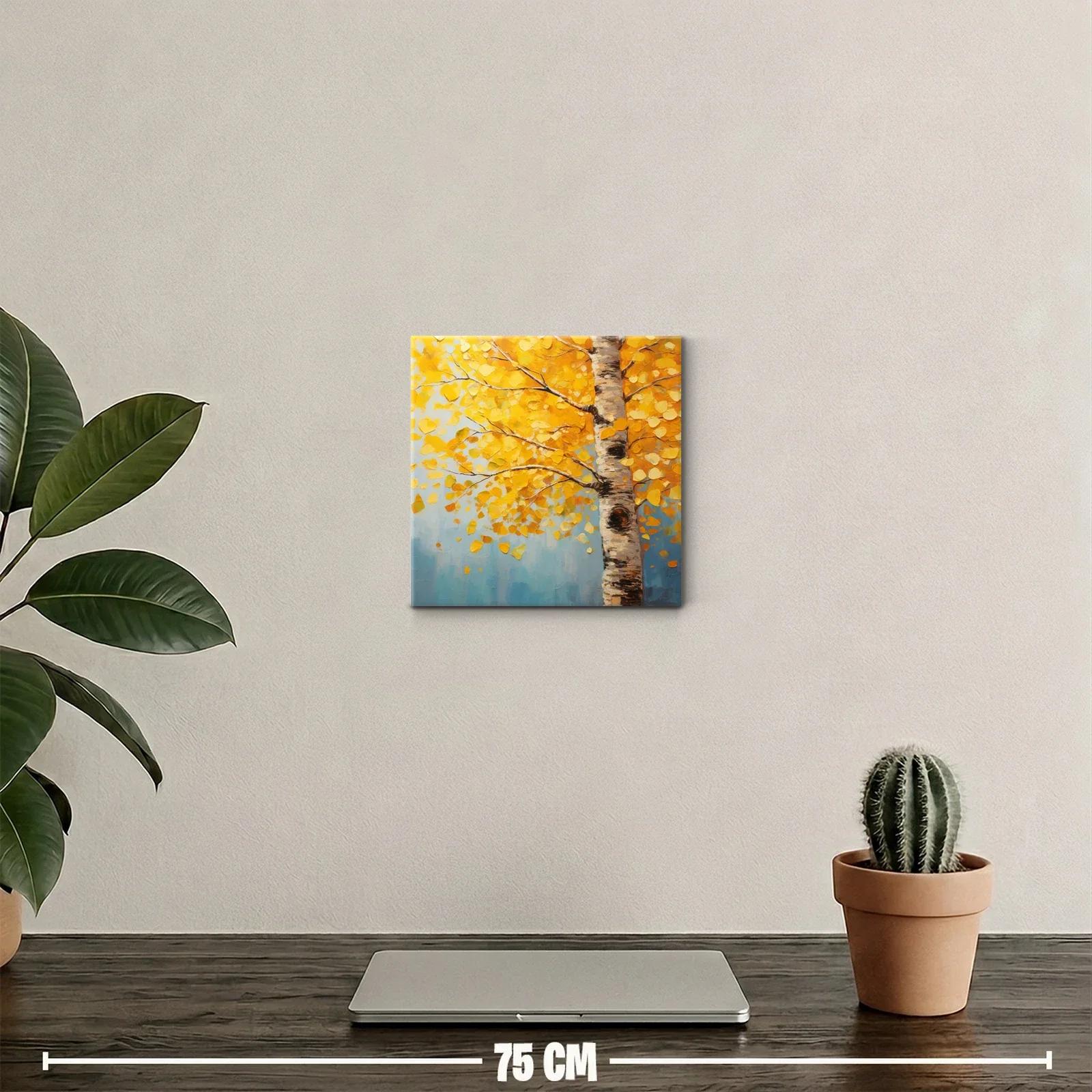 Cuadro árbol con hojas amarillas en otoño vibrante — miniatura 2