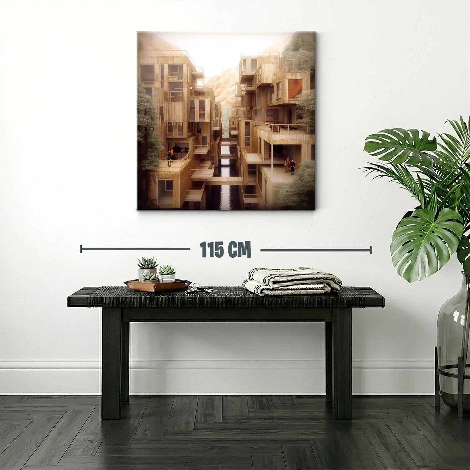 Arquitectura moderna con detalles en madera y reflejos naturales — miniatura 2
