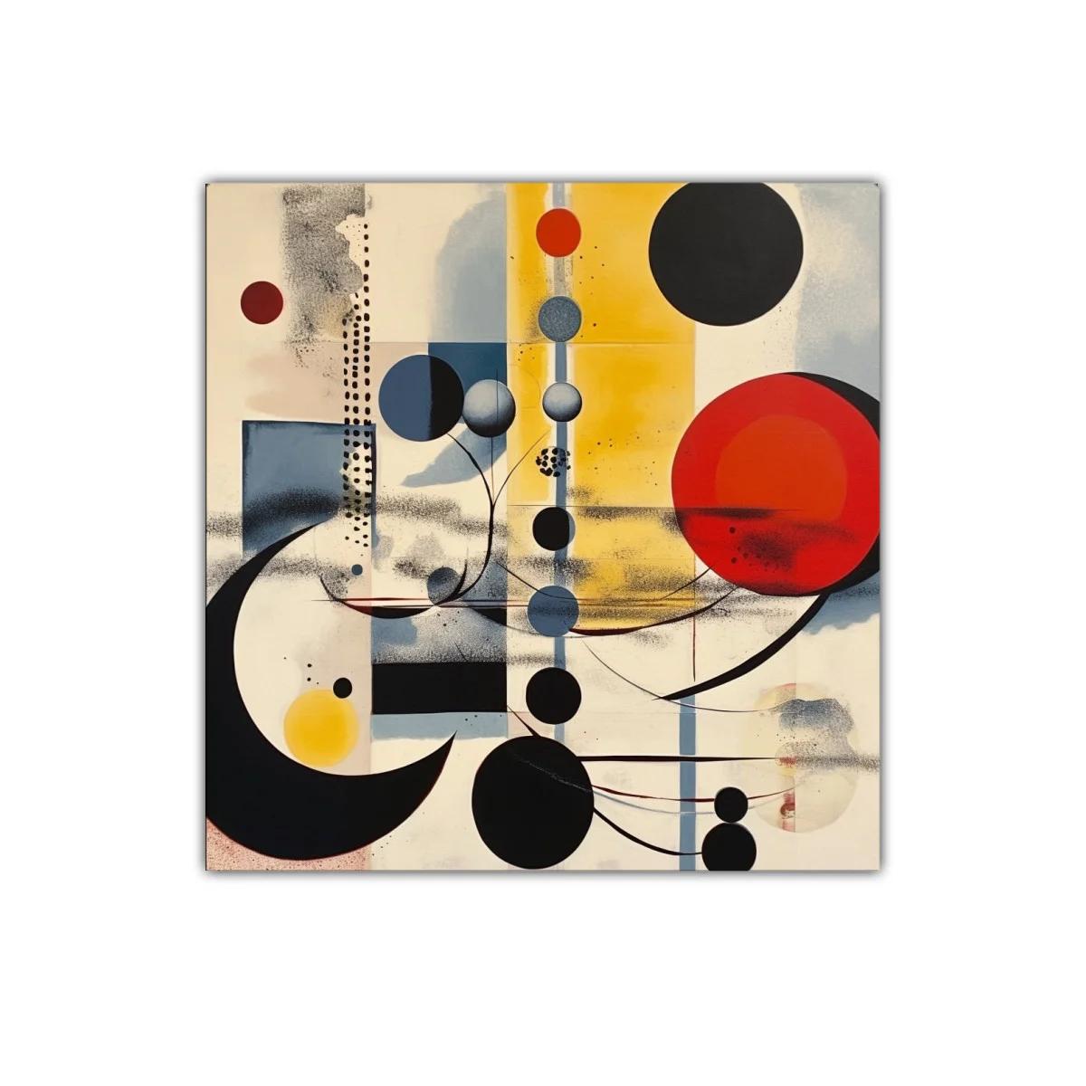 Composición abstracta con formas geométricas y colores vibrantes