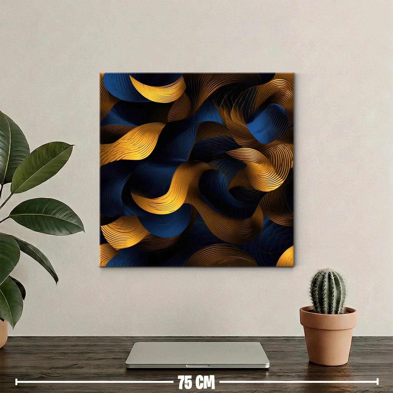 Composiciones fluidas en tonos dorados y azul profundo — miniatura 2