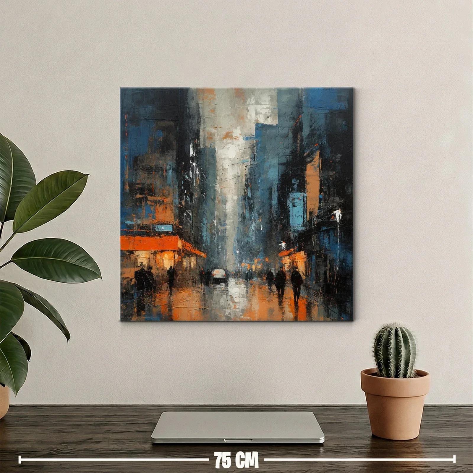Atardecer urbano con luces cálidas y tonos fríos — miniatura 2