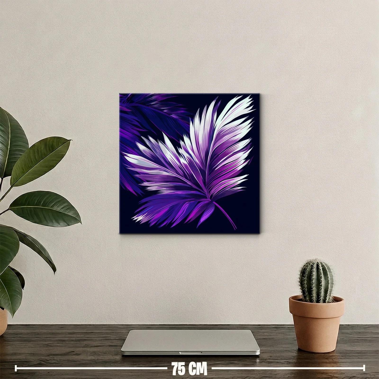 Elegante hoja tropical en tonos violeta y blanco — miniatura 2