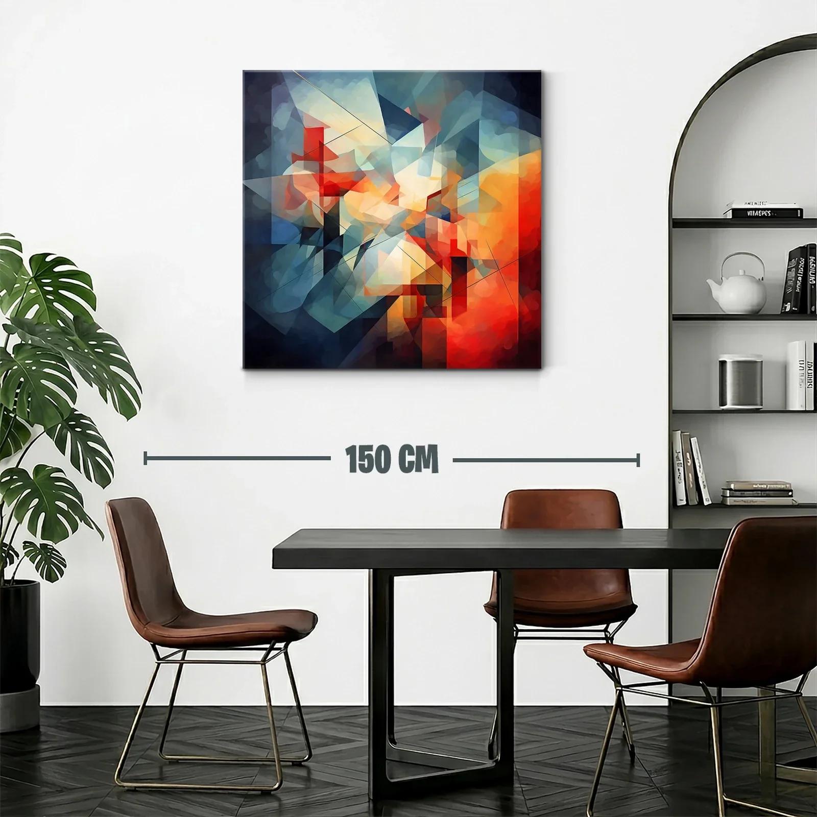 Composición abstracta con tonos cálidos y fríos vibrantes — miniatura 2