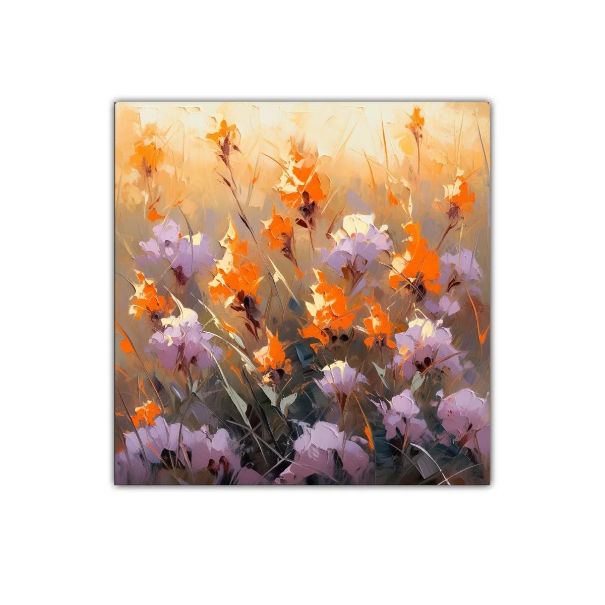 Cuadro floral con vibrante armonía de colores cálidos — imagen principal