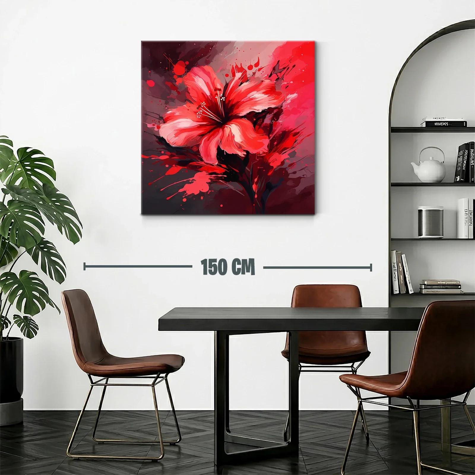 Flor vibrante en tonos rojos y negros vivo — miniatura 2