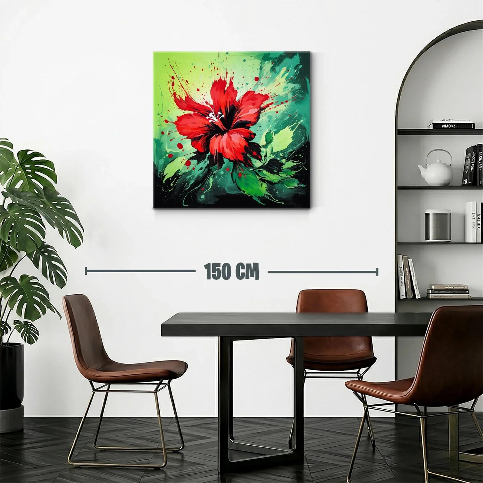 Impactante cuadro de flor roja vibrante y energía dinámica — miniatura 2