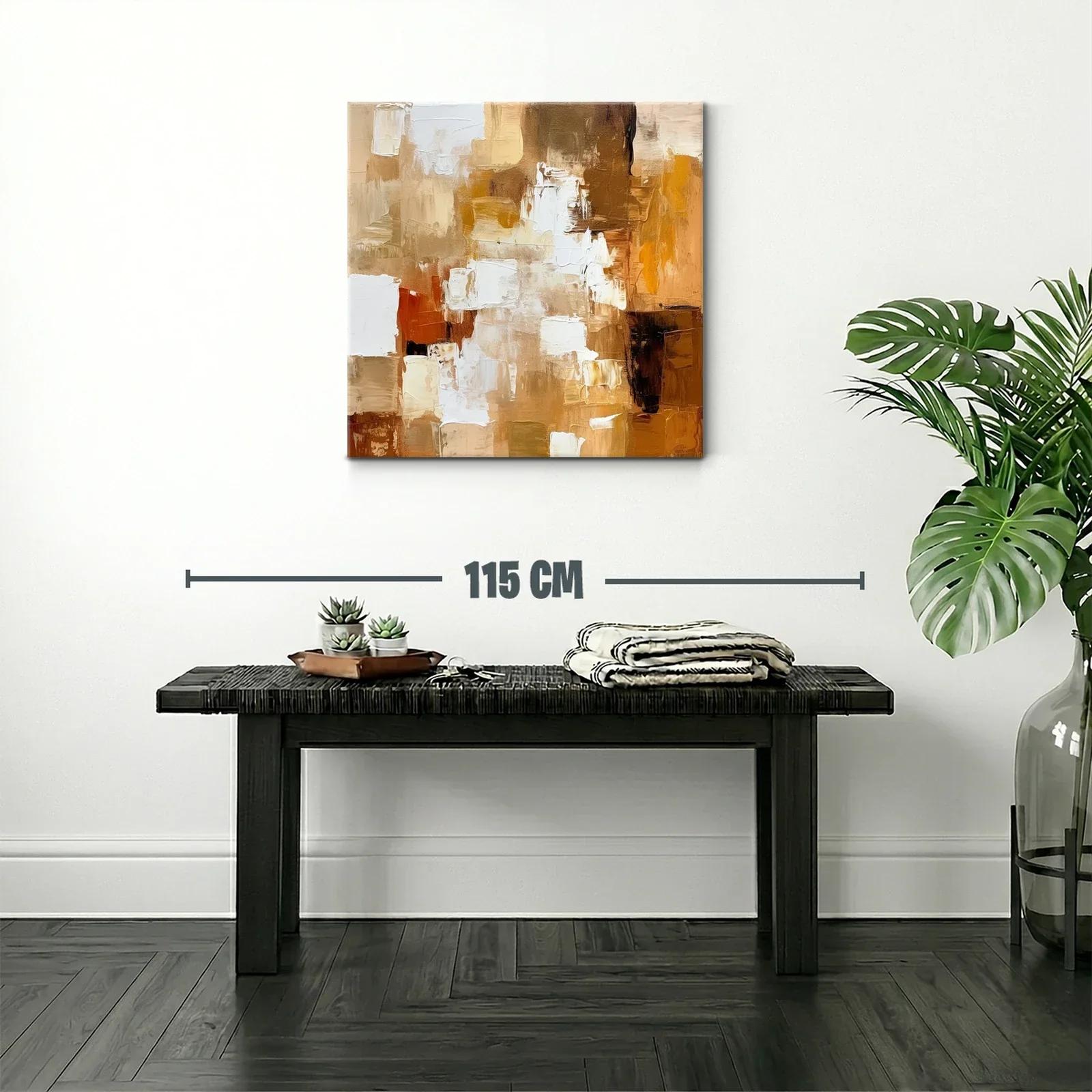 Cuadro abstracto en tonos cálidos marrones y beige — miniatura 2