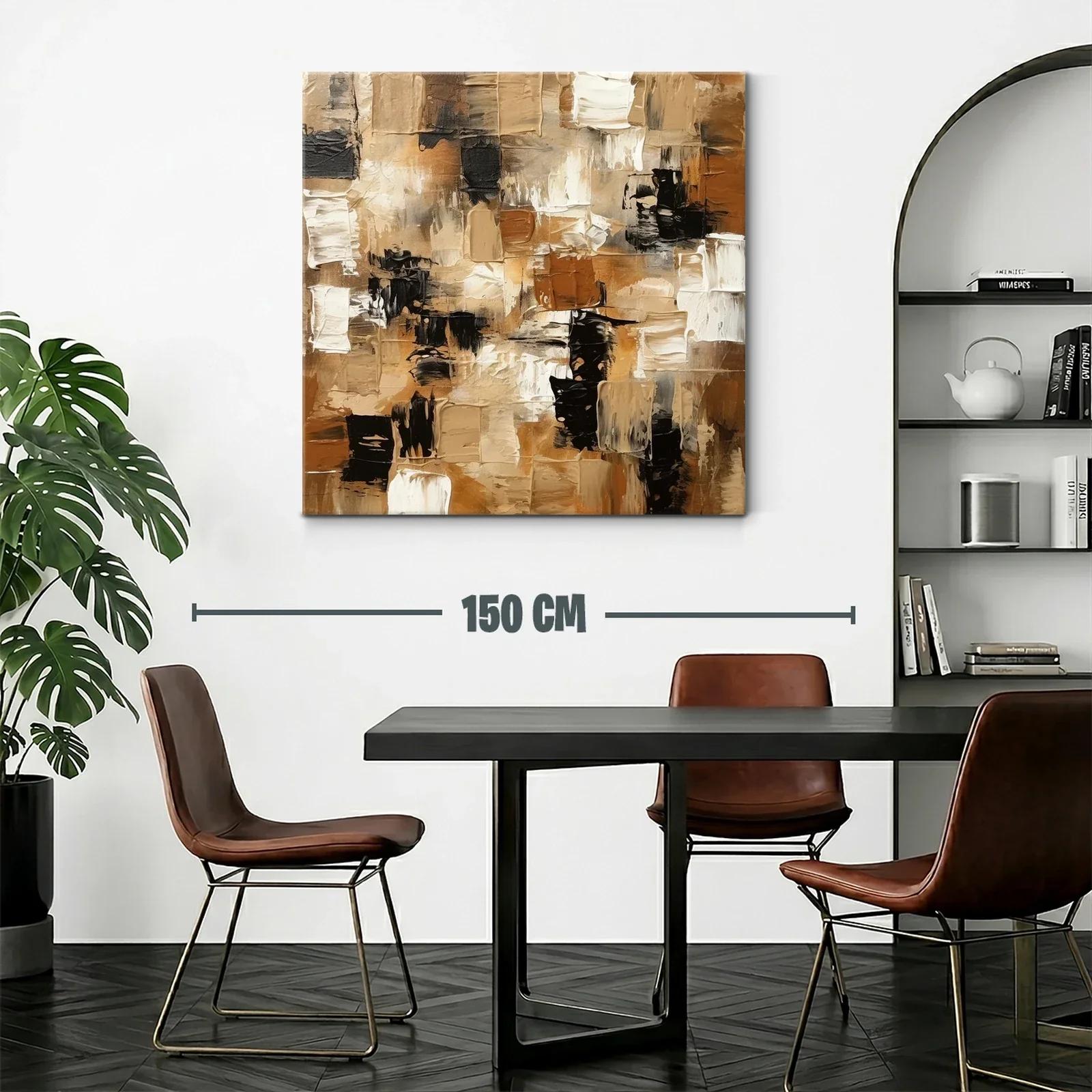 Arte abstracto en tonos tierra cálidos y contrastes neutros — miniatura 2