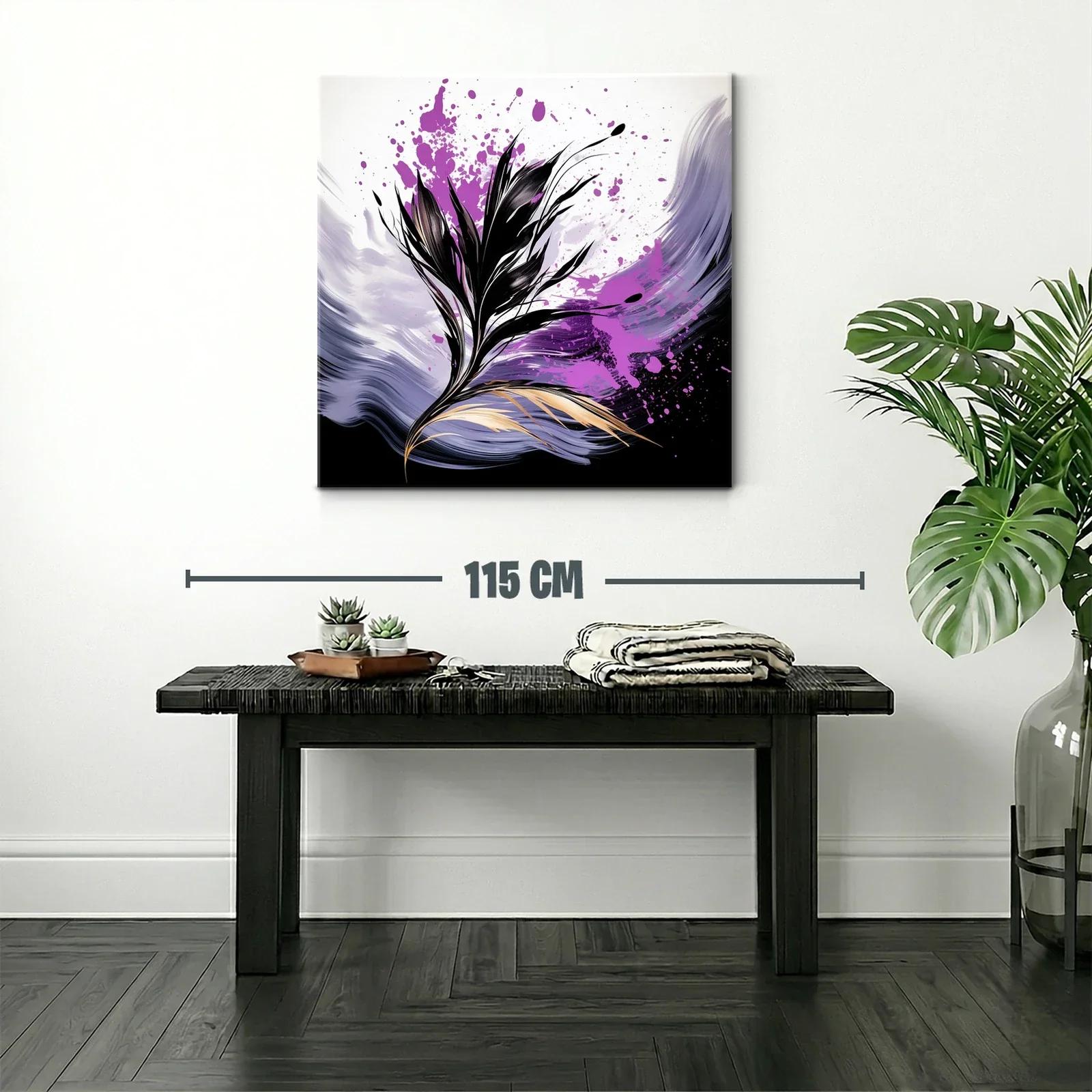 Elegancia floral con dinamismo en tonos púrpura y negro — miniatura 2