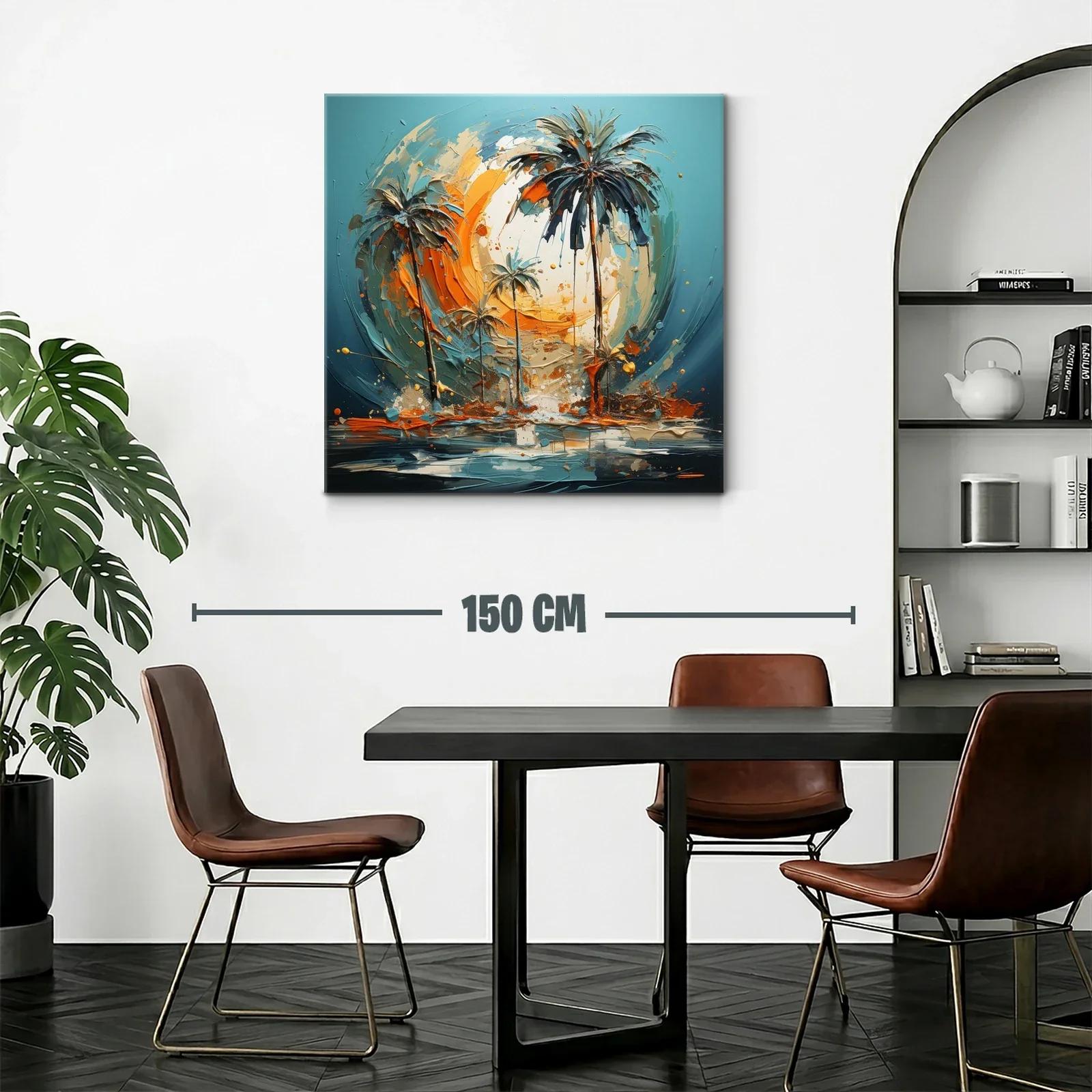 Palmeras vibrantes al atardecer en paisaje tropical — miniatura 2