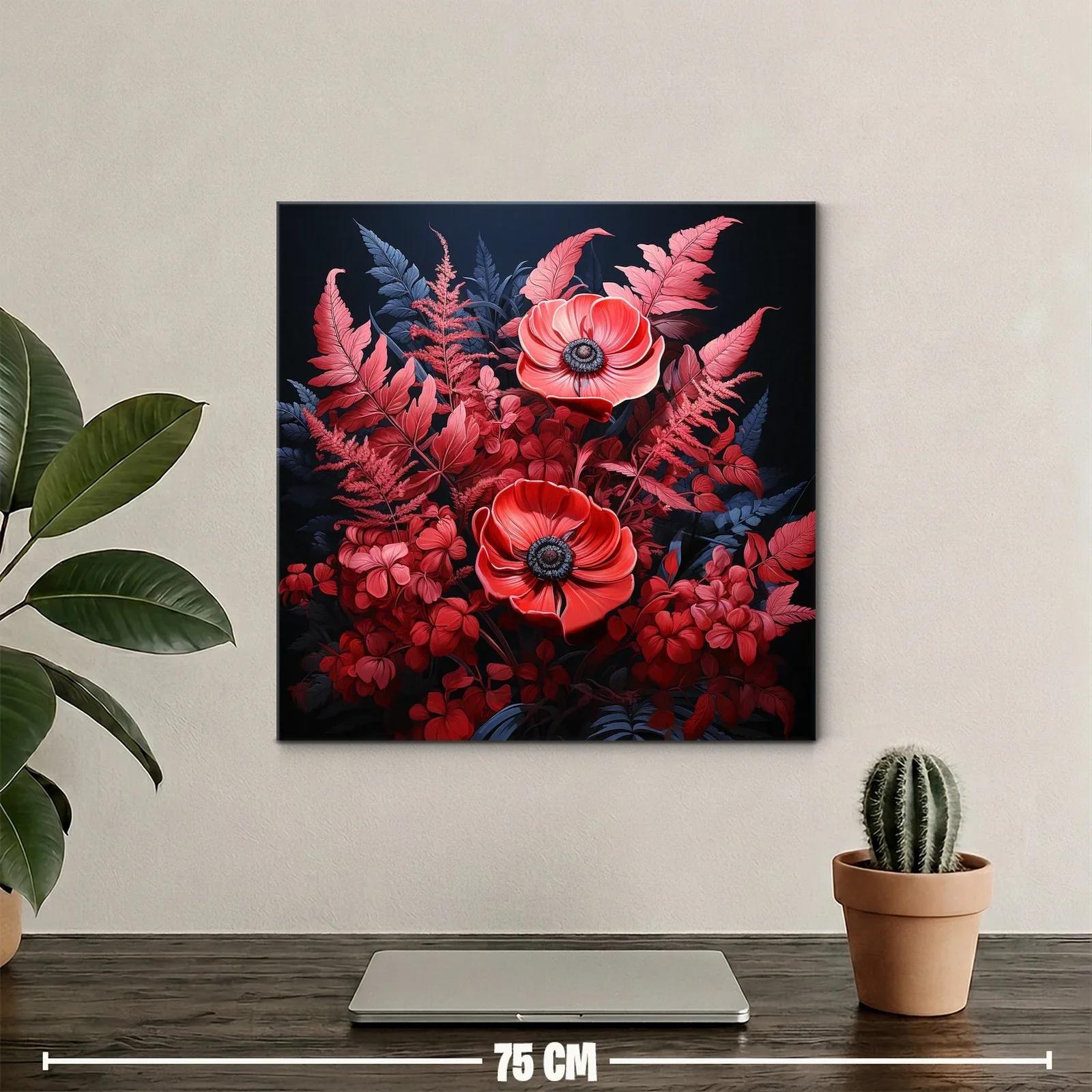 Elegante ramo floral en tonos rojos y azul oscuro — miniatura 2