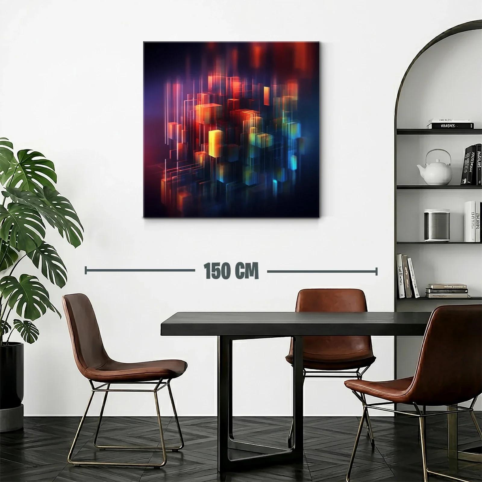 Composición abstracta con cubos iluminados y tonos intensos — miniatura 2