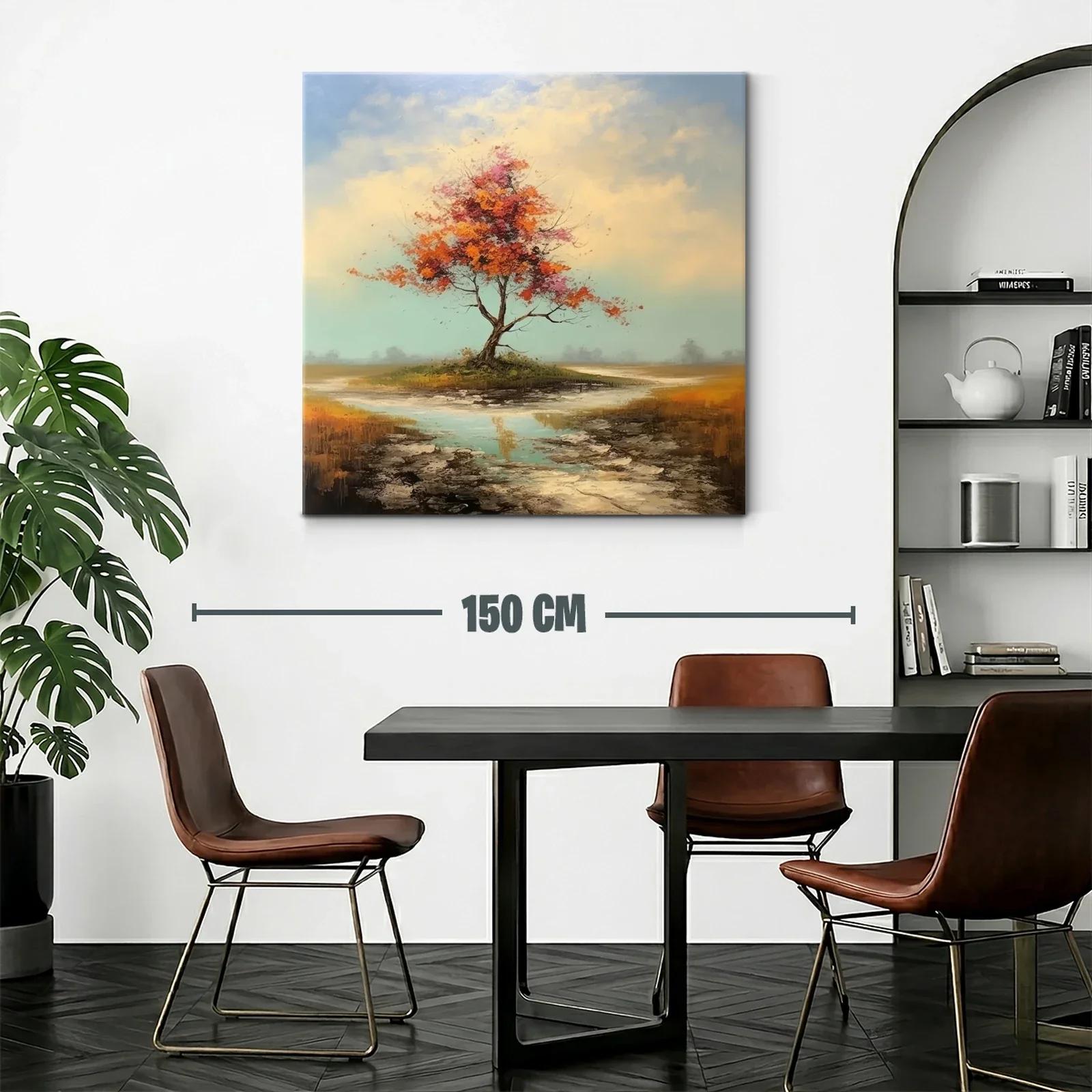 Árbol solitario con tonos otoñales y reflejos de agua — miniatura 2