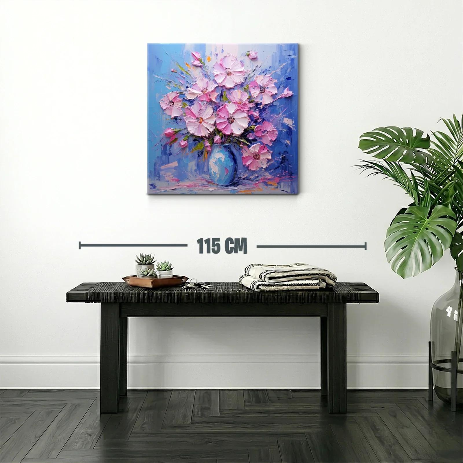 Hermoso ramo floral en tonos rosas y azules brillantes — miniatura 2