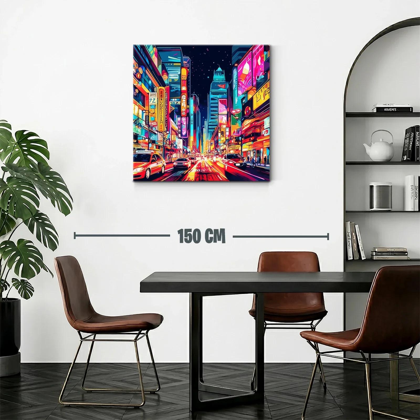 Luces vibrantes de ciudad nocturna en arte moderno — miniatura 2