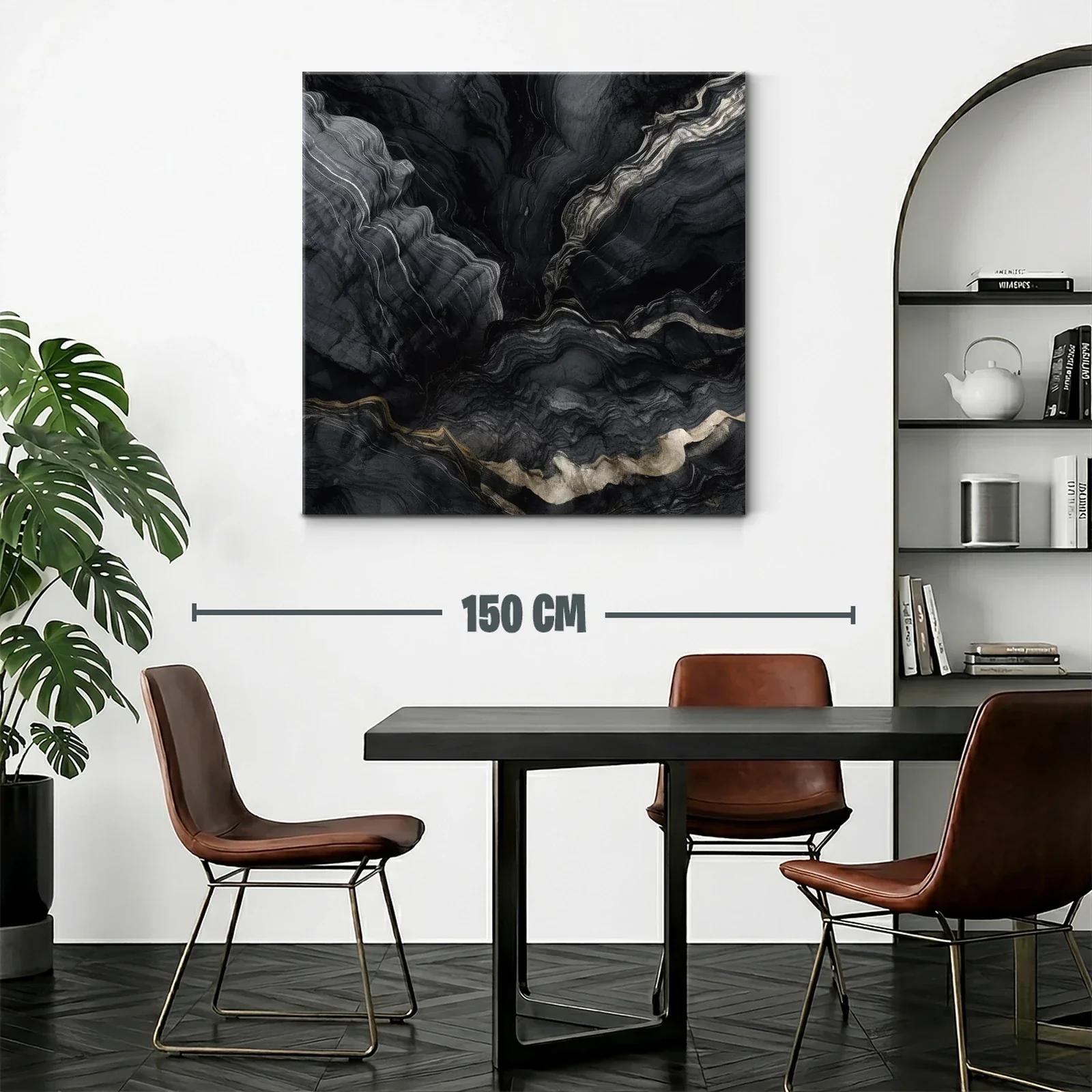 Abstracto en tonos negros y grises con acentos dorados — miniatura 2
