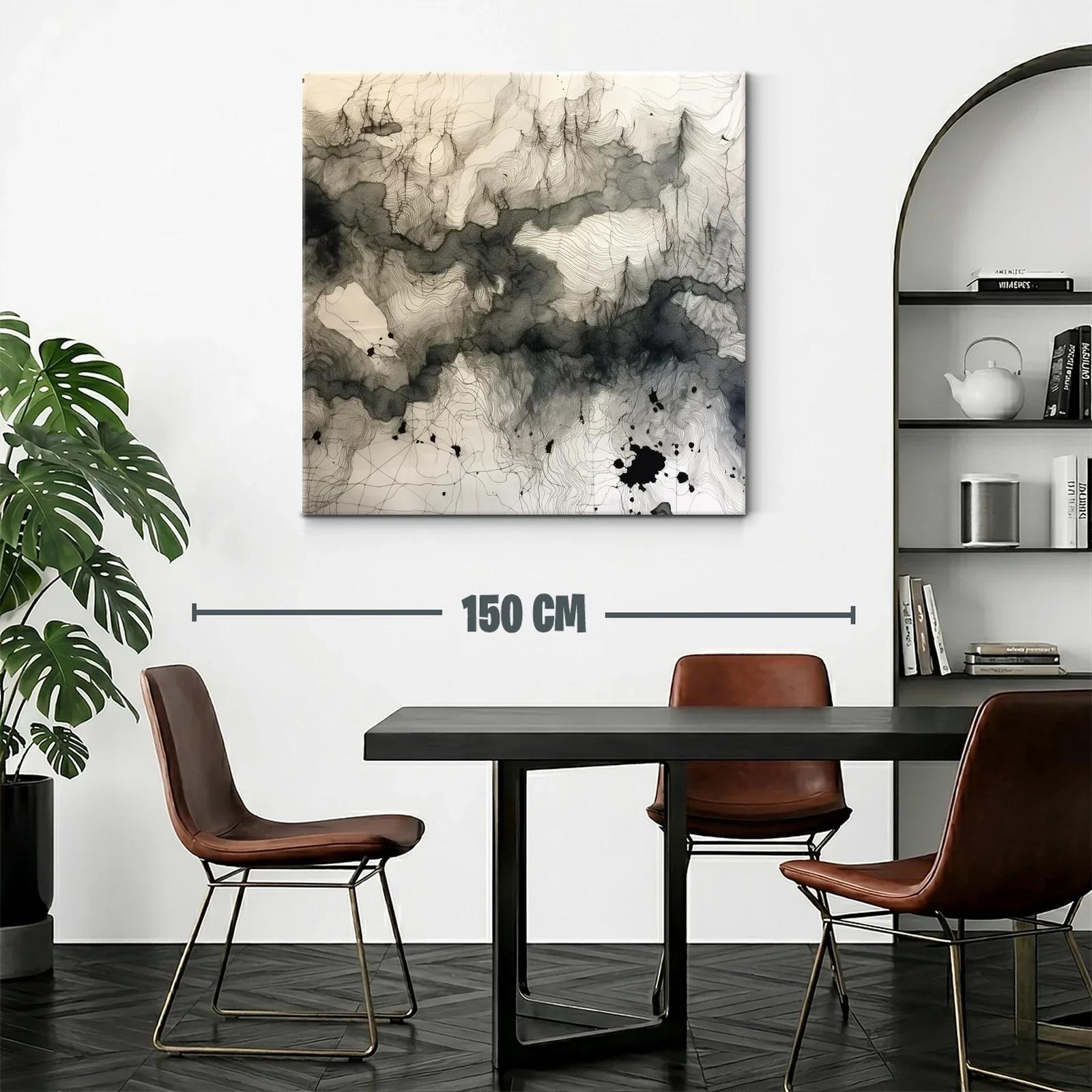 Composición abstracta en tinta con líneas y manchas dinámicas — miniatura 2