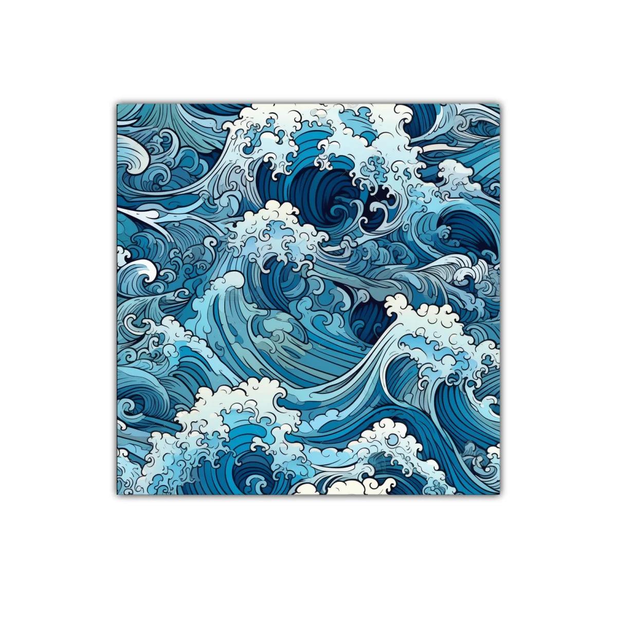 Cuadro decorativo movimiento dinámico de olas marinas estilizadas — imagen principal