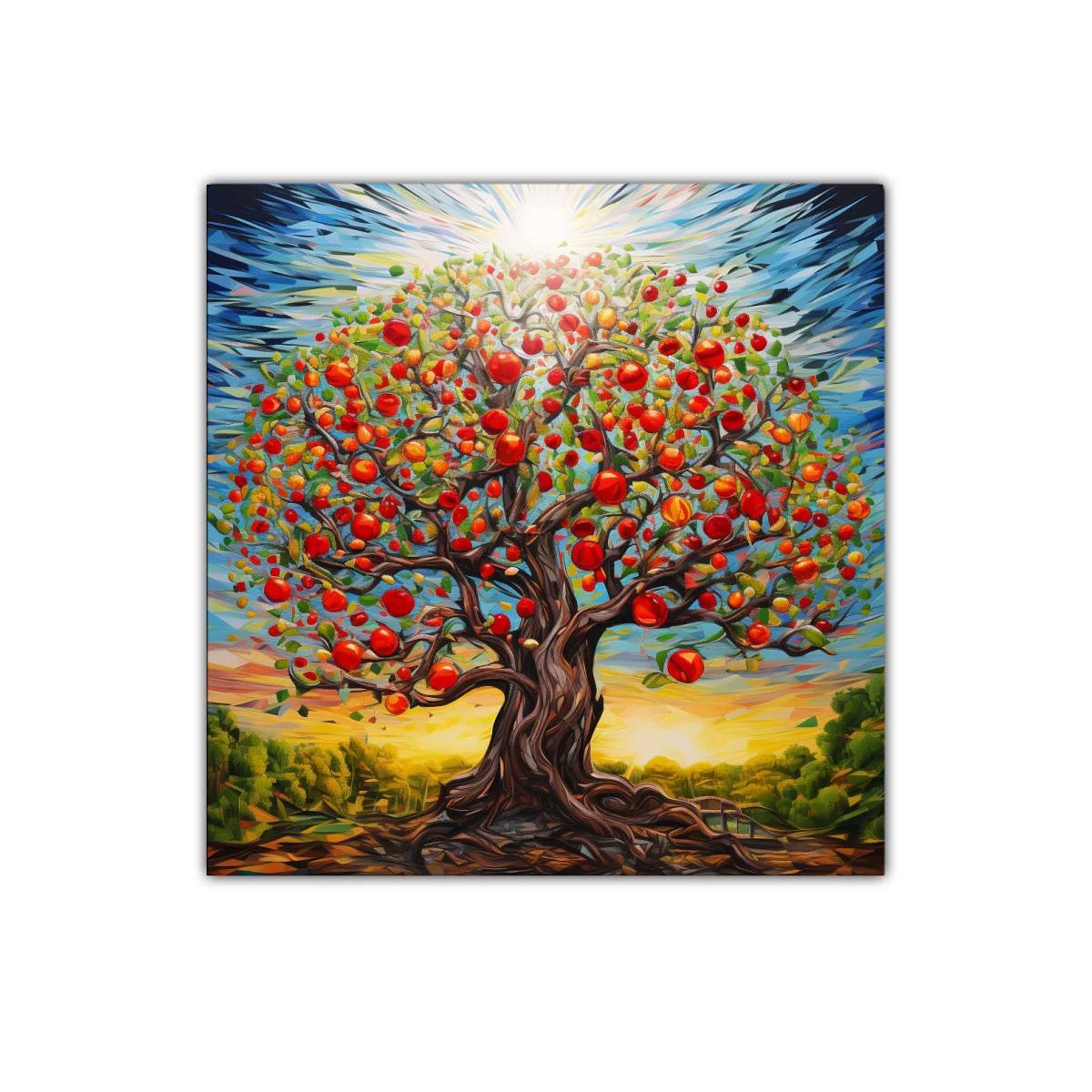 Árbol frutal vibrante bajo un cielo radiante