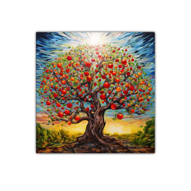 Árbol frutal vibrante bajo un cielo radiante