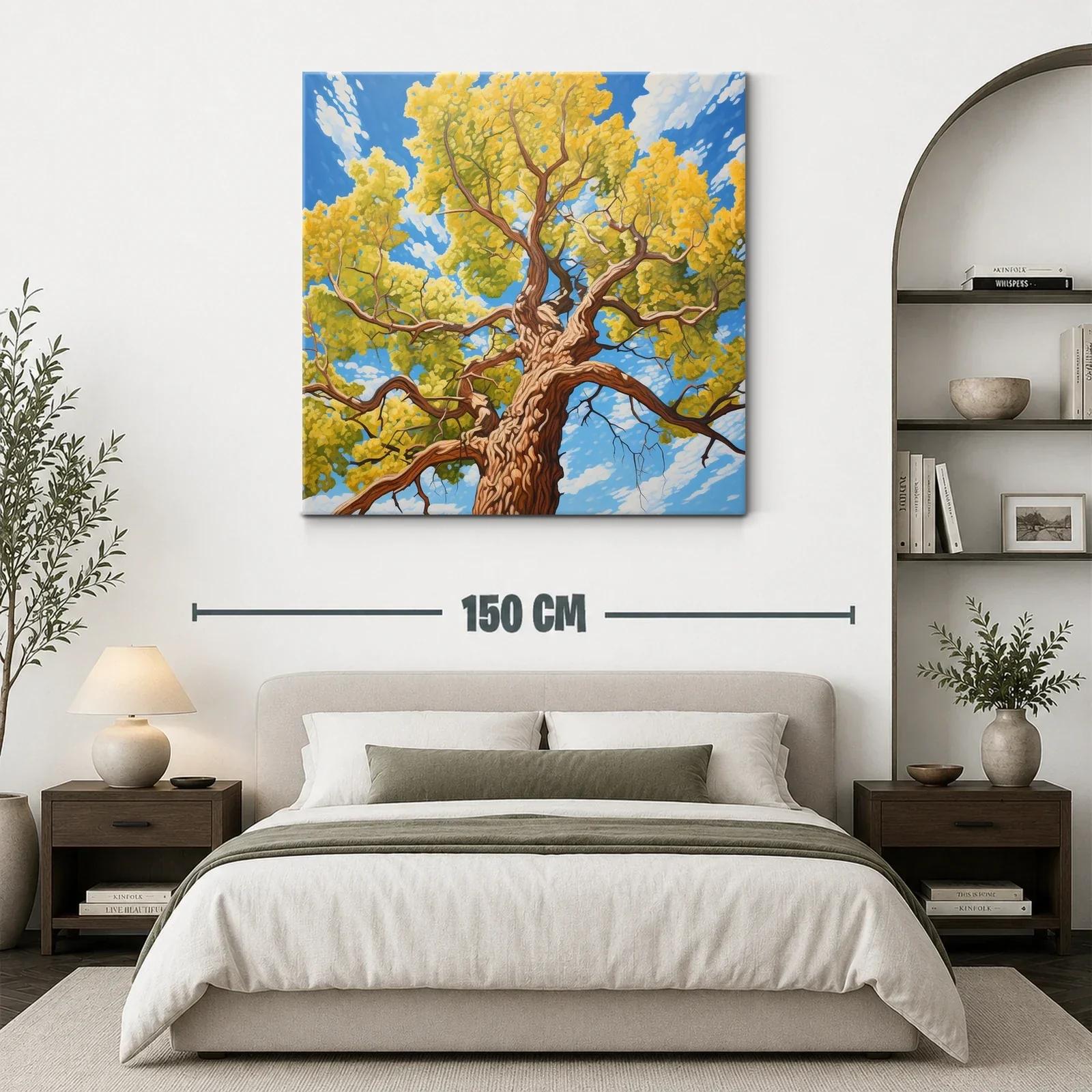 Árbol imponente con follaje dorado bajo cielo azul — miniatura 3