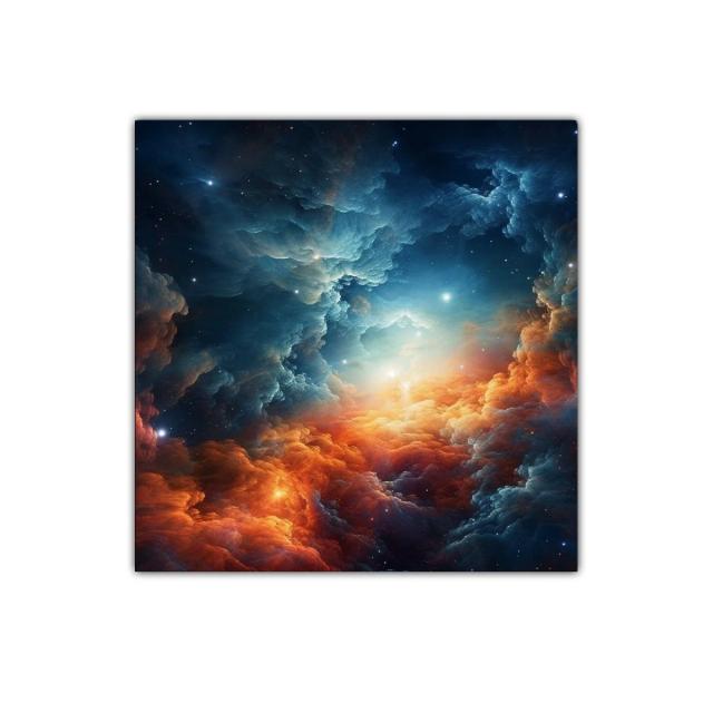 Cuadro decorativo con paisaje cósmico de nubes y estrellas