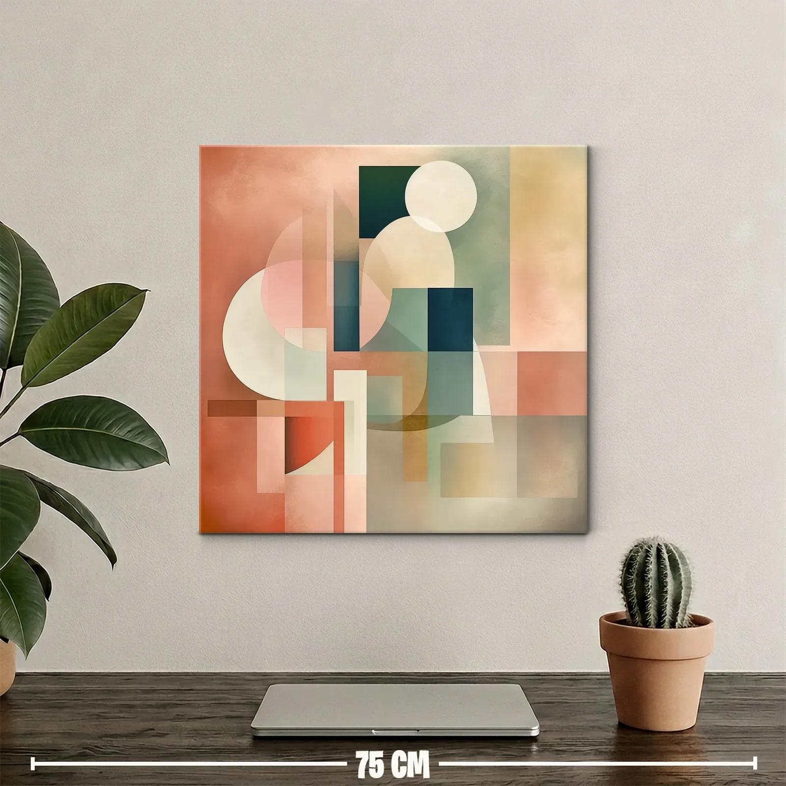 Composición Abstracta en Tonos Cálidos y Verdes — miniatura 2