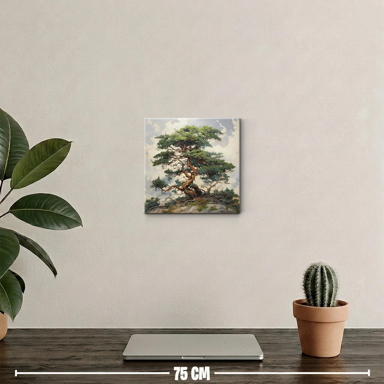 Árbol solitario con ramas retorcidas y follaje verde — miniatura 2