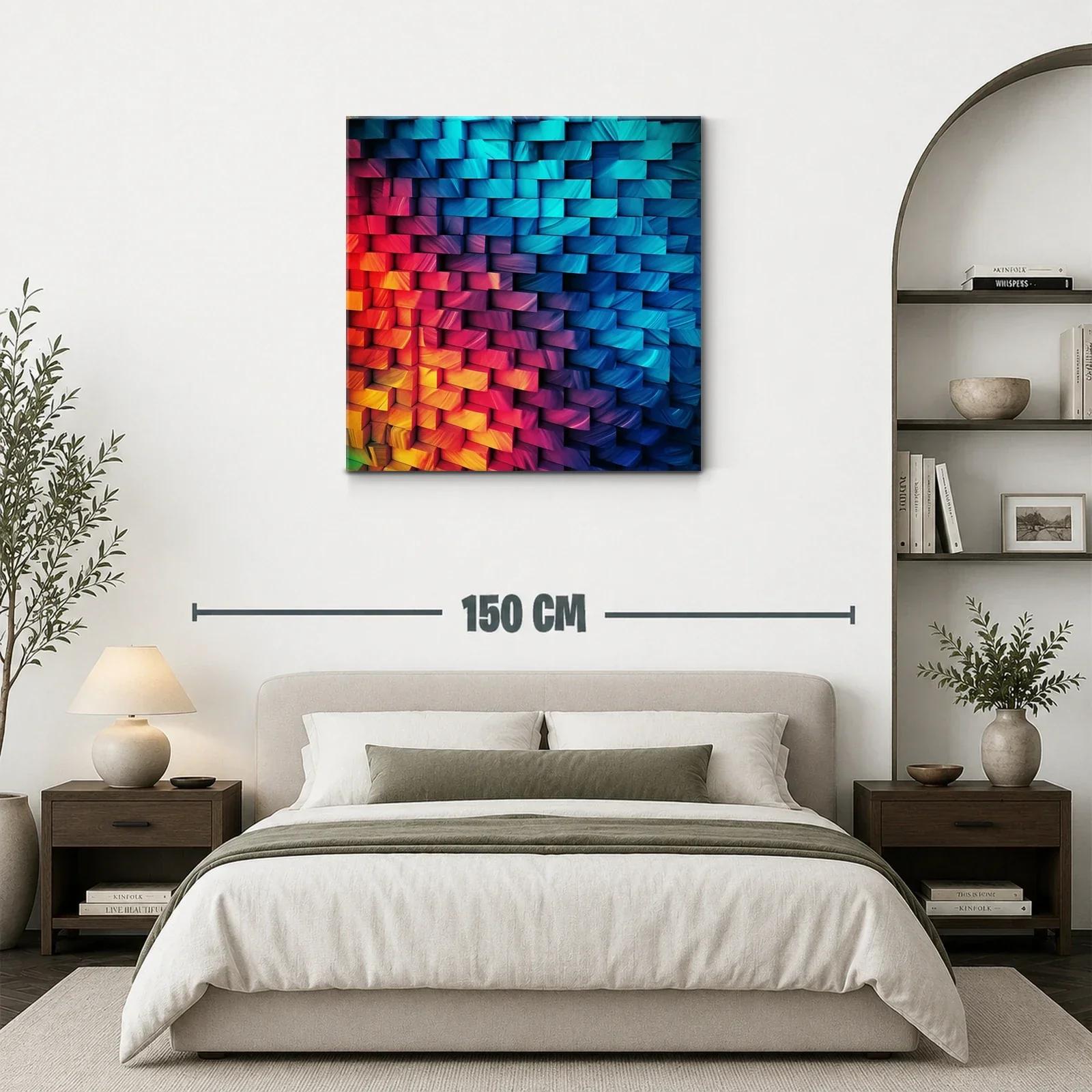 Composición abstracta de bloques en tonos vibrantes — miniatura 3