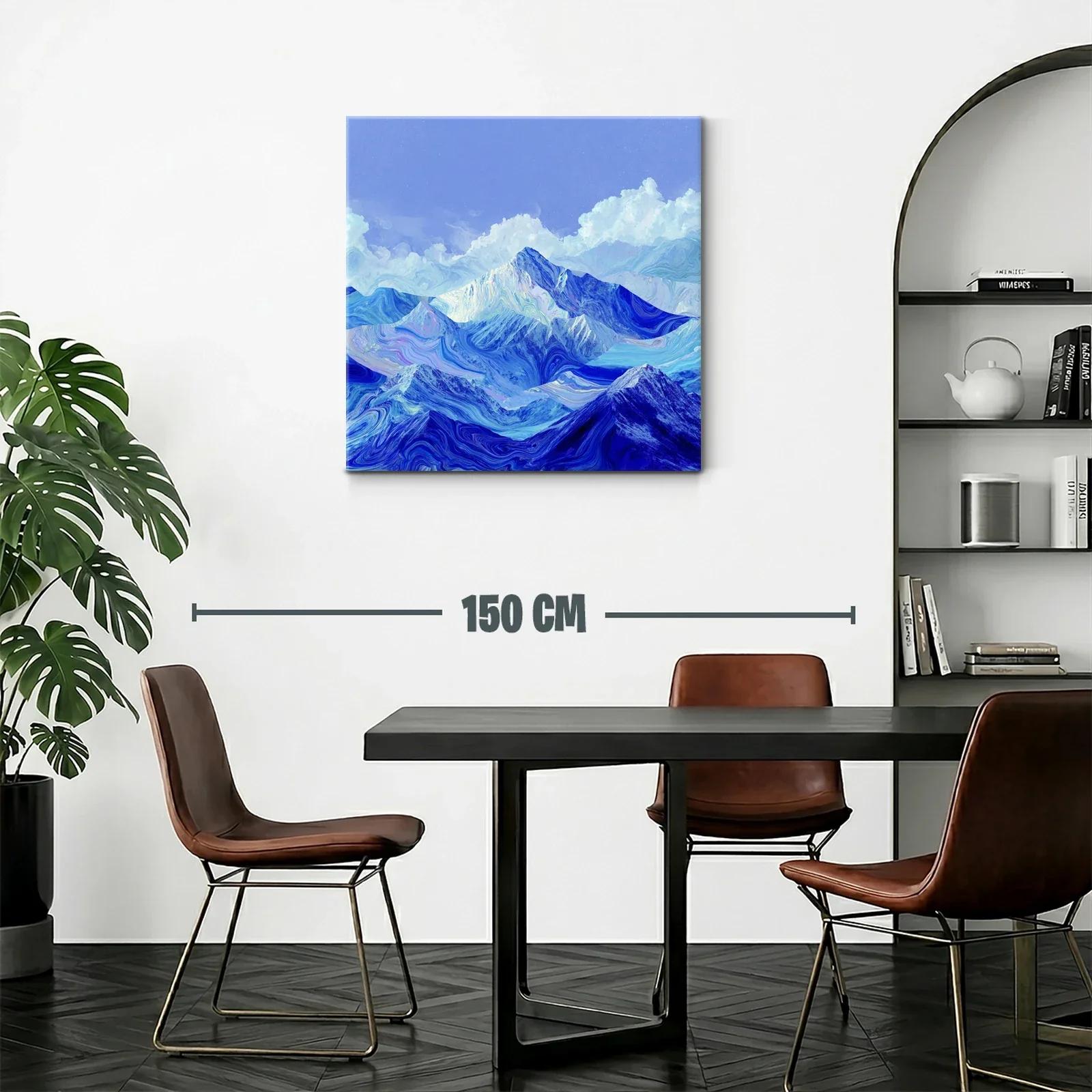 Montañas azules con texturas onduladas y cielo nublado — miniatura 2