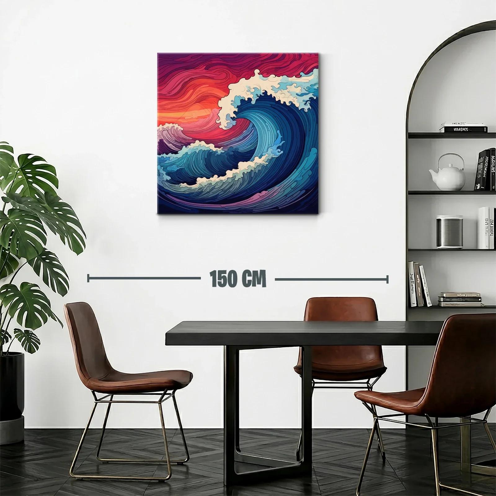 Olas dinámicas en atardecer vibrante y mar profundo — miniatura 2
