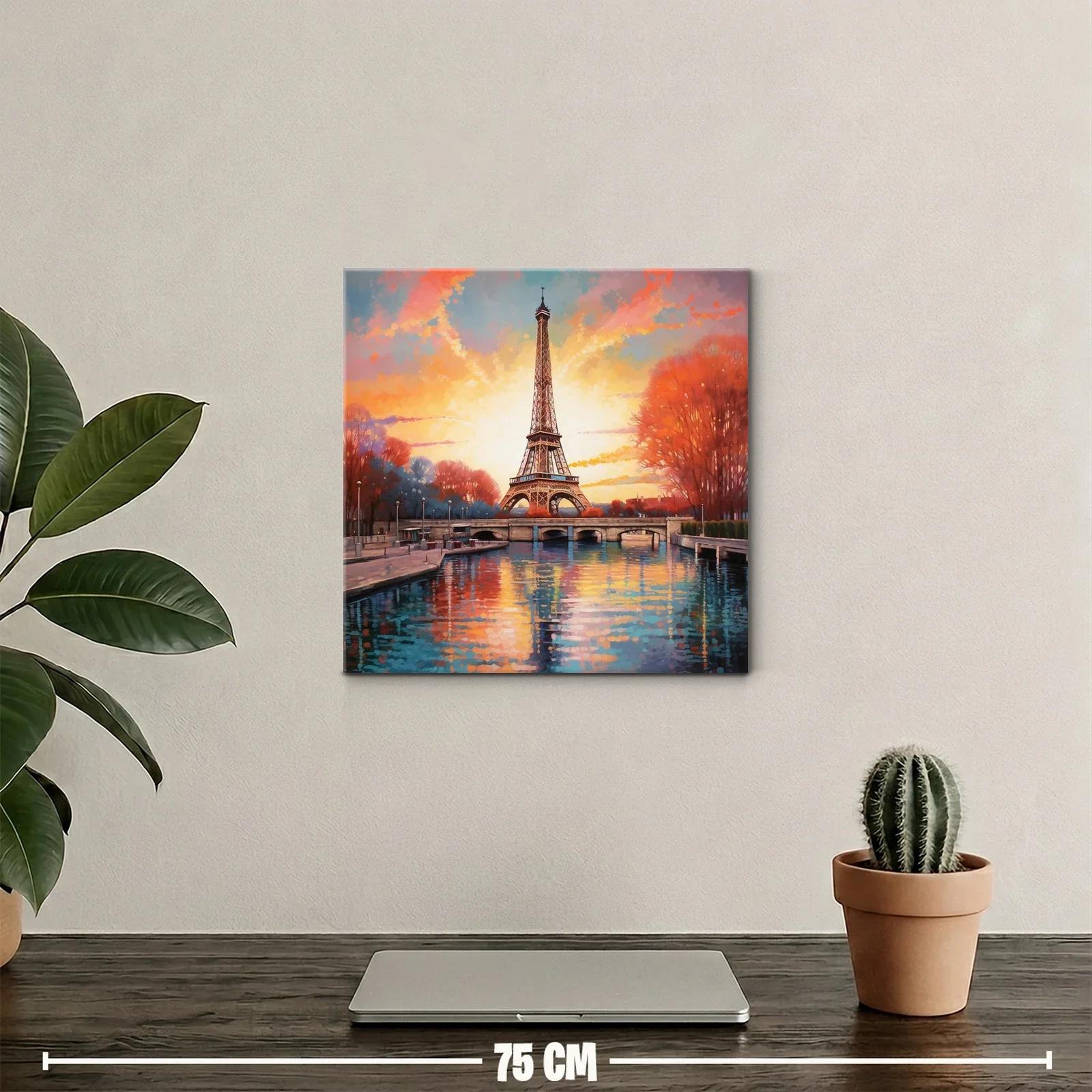 Atardecer mágico con torre emblemática y reflejos en agua — miniatura 2